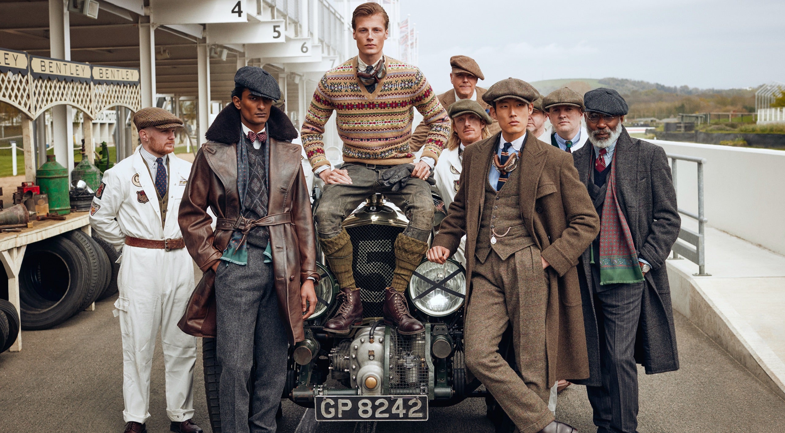 <strong>ON LOCATION</strong><br/><span>This season of Polo Originals, inspired by the golden era of Grand Prix car racing, was photographed at the Goodwood Motor Circuit, which is located in West Sussex, on the 12,000-acre Goodwood Estate. The Circuit has since become known for hosting a number of prestigious motorsport events, including the famous Festival of Speed and Revival.</span> <br/><rlmag_link href="https://www.ralphlauren.global/tn/en/search?cgid=brands-prl-tough-and-refined-cg"><button class="shop-collection">Shop the Story</button></rlmag_link>