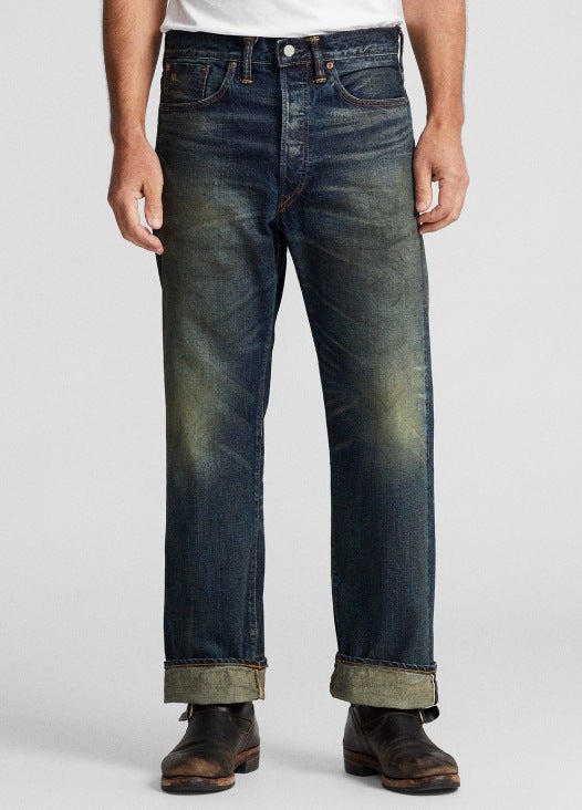 パンツ RRL REPAIRED DENIM PAINTER PANTS RRL LIMITED EDITION DOUBLE KNEE CARPENTER JEAN Denim Painter