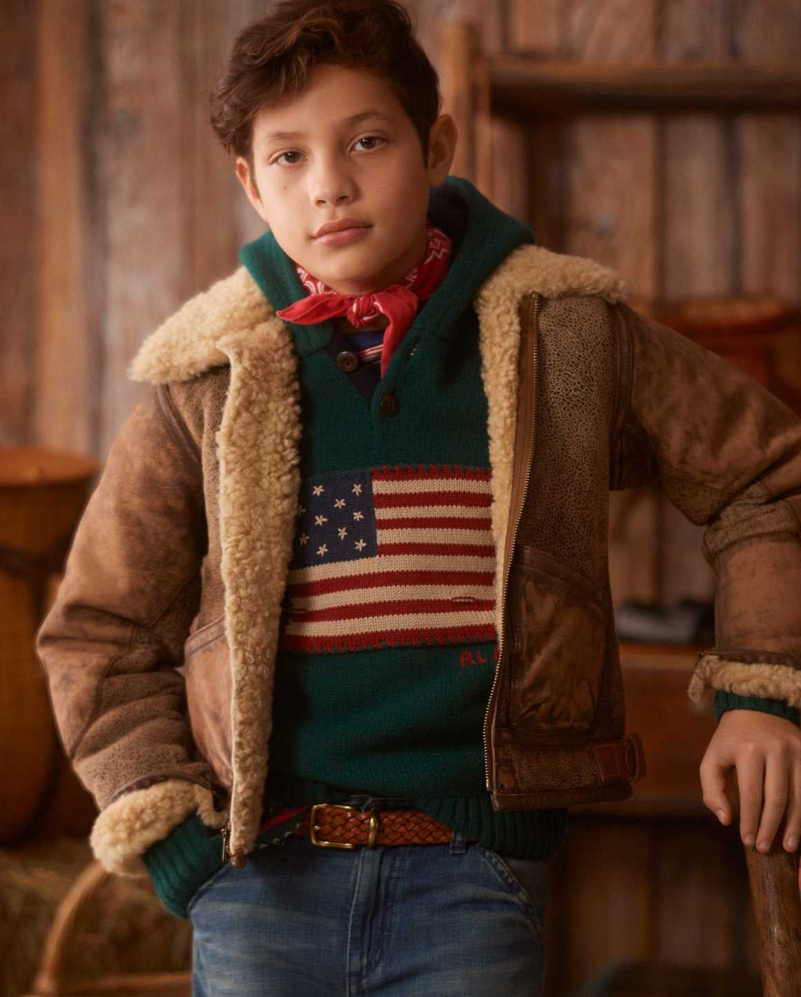 Boys top brown polo